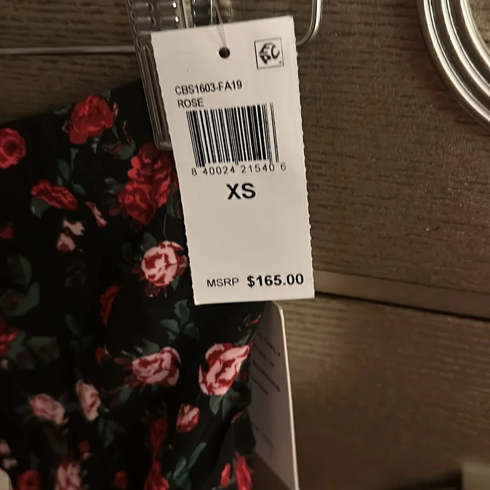🛍️SALE🛍️ For Love & Lemons Molly Drawstring Skirt in Floral Vibrant Rose (NWT) - Picture 5 of 6